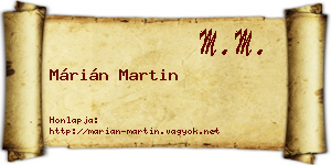 Márián Martin névjegykártya