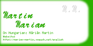 martin marian business card
