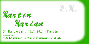 martin marian business card